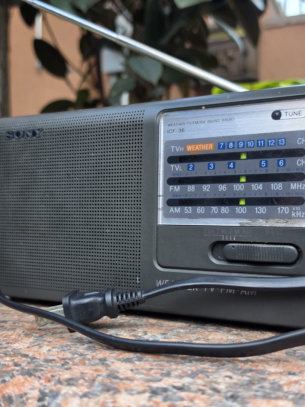 Sony ICF-36 Weather/TV/FM/AM 4 Band Radio For Parts